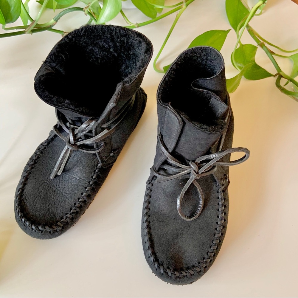 isabel marant etoile shearling moccasin boots, 37